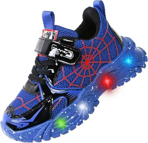 Kids Light Up Shoes Baby Toddler Boys Trainers Luminous Flashing Cartoon Athletic Running Sport Sneaker