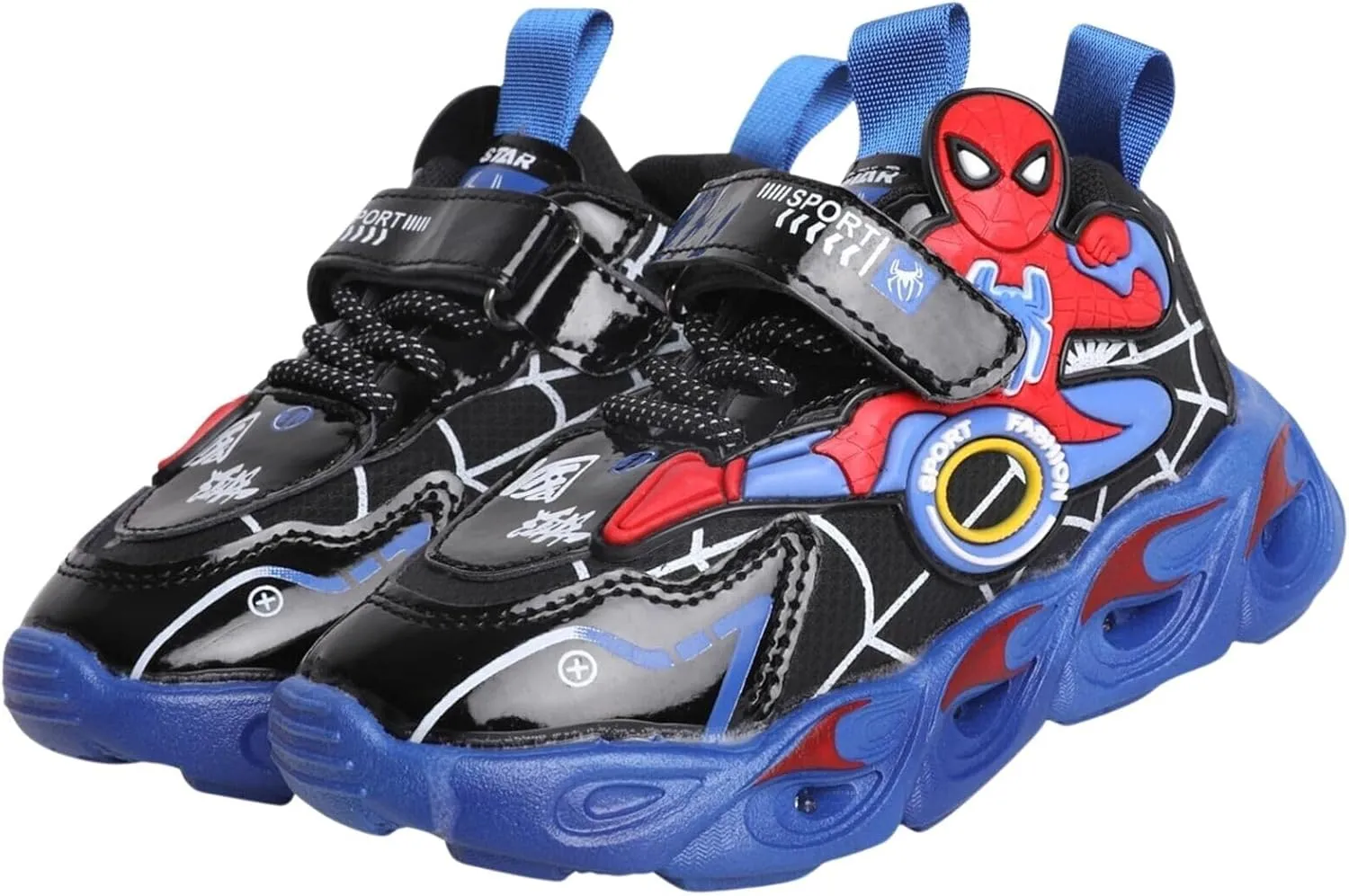 Kids Light Up Shoes Baby Toddler Boys Trainers Luminous Flashing Cartoon Athletic Running Sport Sneaker