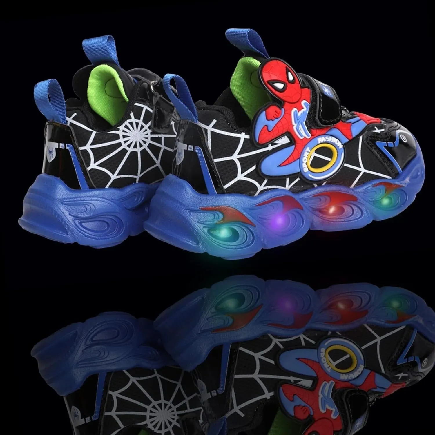 Kids Light Up Shoes Baby Toddler Boys Trainers Luminous Flashing Cartoon Athletic Running Sport Sneaker