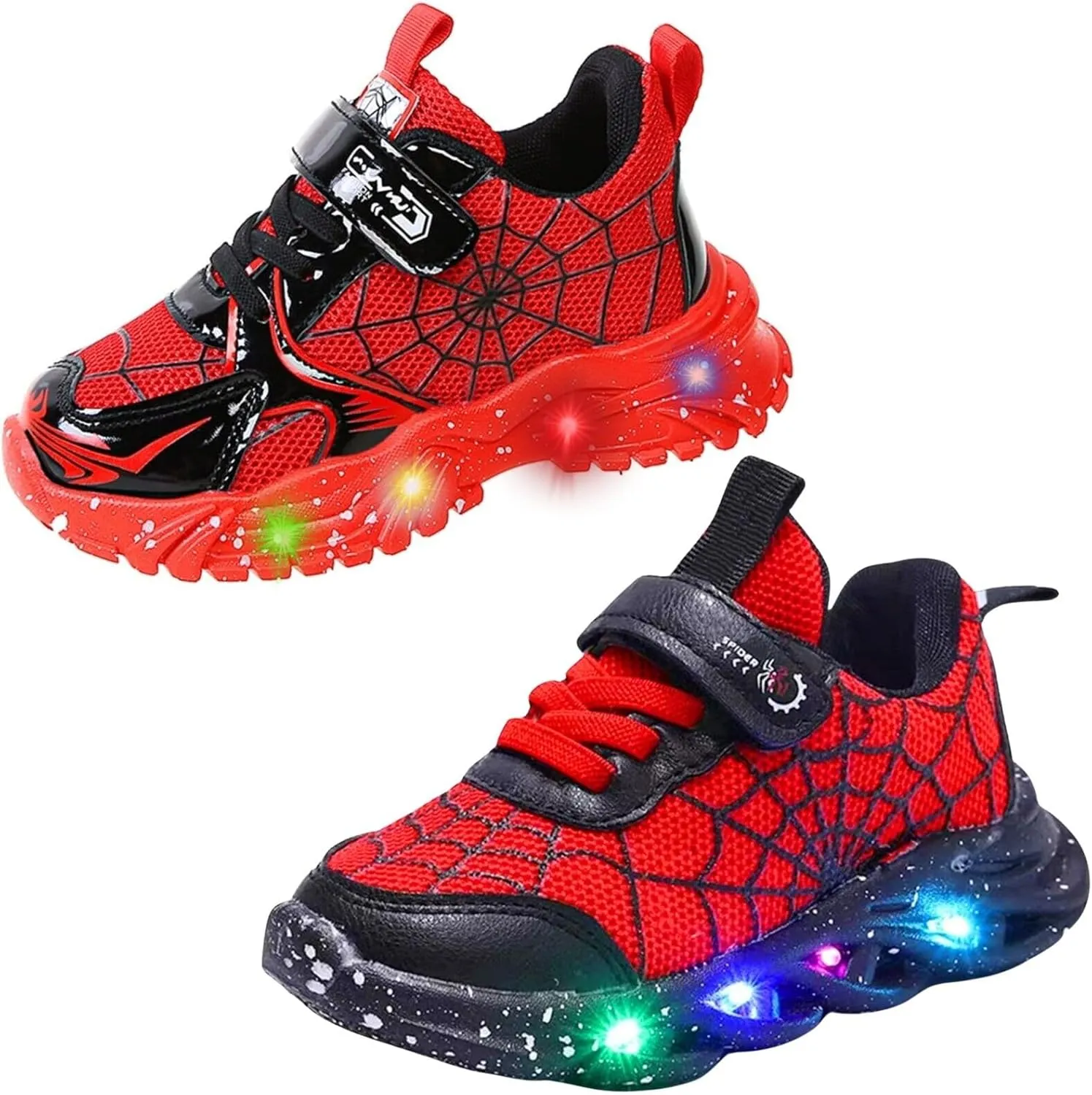 Kids Light Up Shoes Baby Toddler Boys Trainers Luminous Flashing Cartoon Athletic Running Sport Sneaker