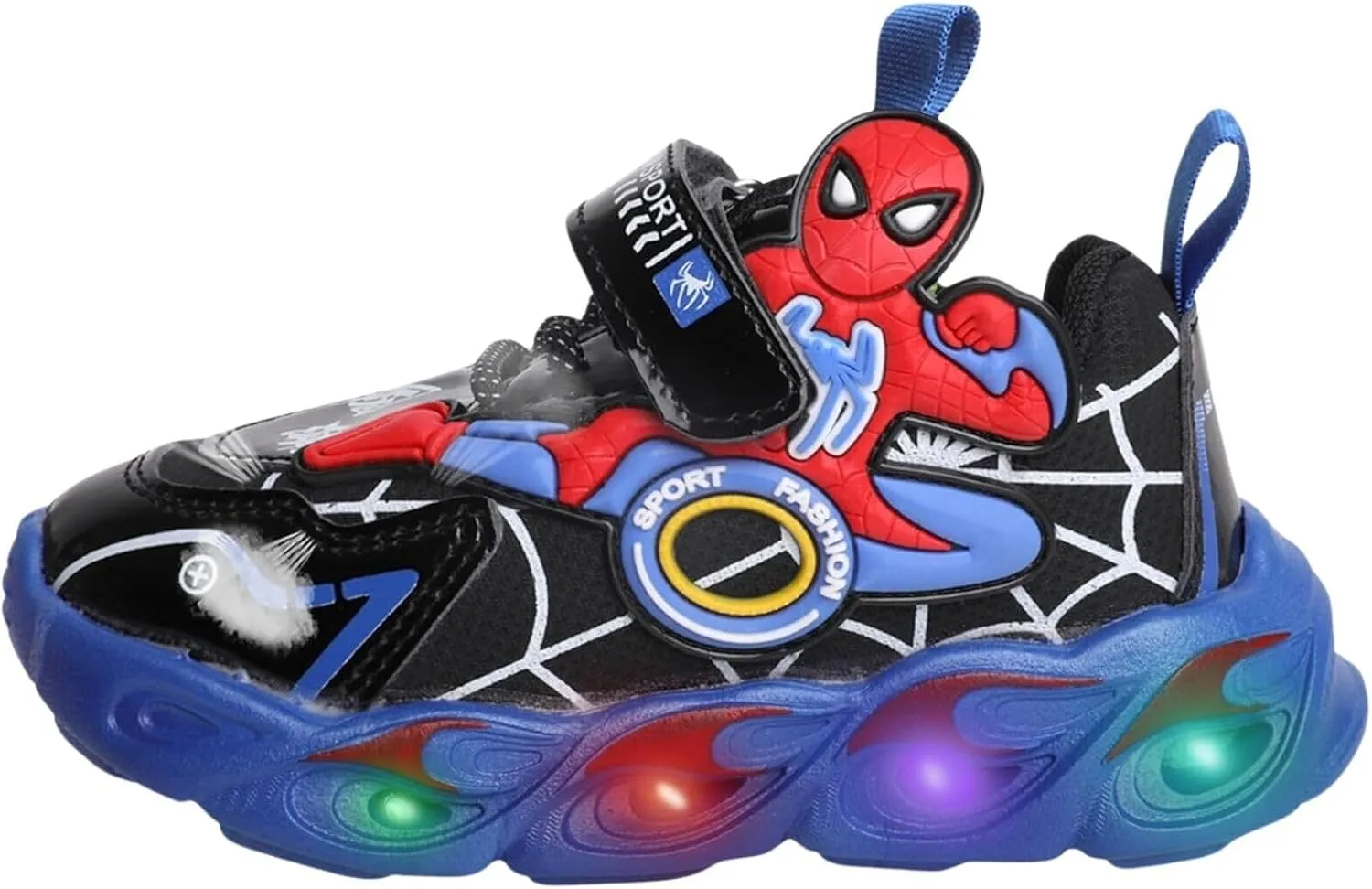 Kids Light Up Shoes Baby Toddler Boys Trainers Luminous Flashing Cartoon Athletic Running Sport Sneaker