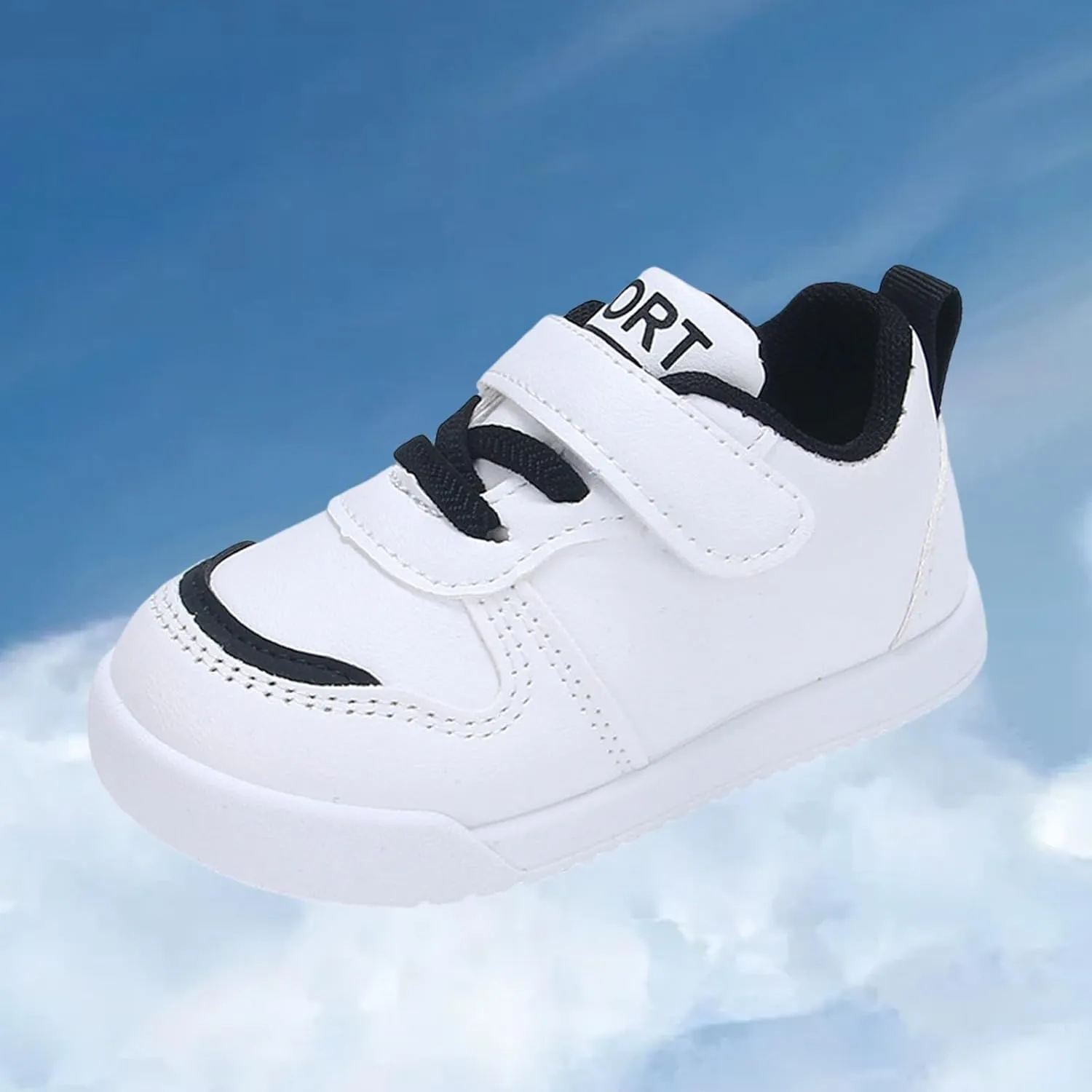 Kids Running Sport Shoes Baby Boys Girls Hook and Loops Ankle Flat Sneaker Light Breathable Comfy Casual Shoes Fashion