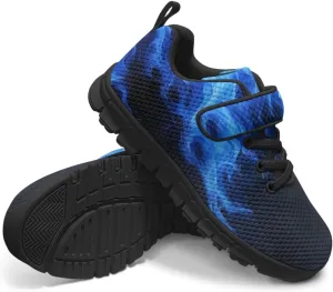 Kids Sneakers Boys Cool Print Running Tennis Shoes Lightweight Breathable Sport Athletic Shoes with One Strap