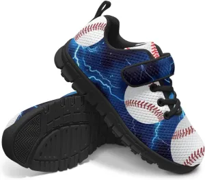 Kids Sneakers Boys Cool Print Running Tennis Shoes Lightweight Breathable Sport Athletic Shoes with One Strap