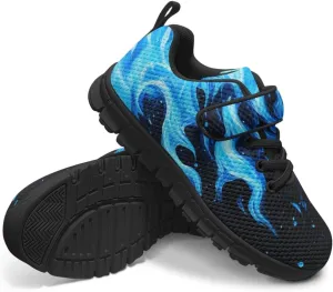 Kids Sneakers Boys Cool Print Running Tennis Shoes Lightweight Breathable Sport Athletic Shoes with One Strap