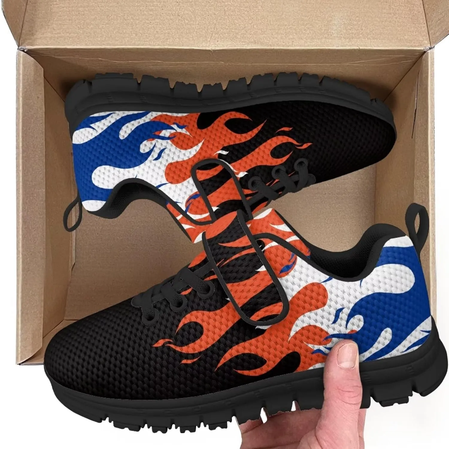 Kids Sneakers Boys Cool Print Running Tennis Shoes Lightweight Breathable Sport Athletic Shoes with One Strap