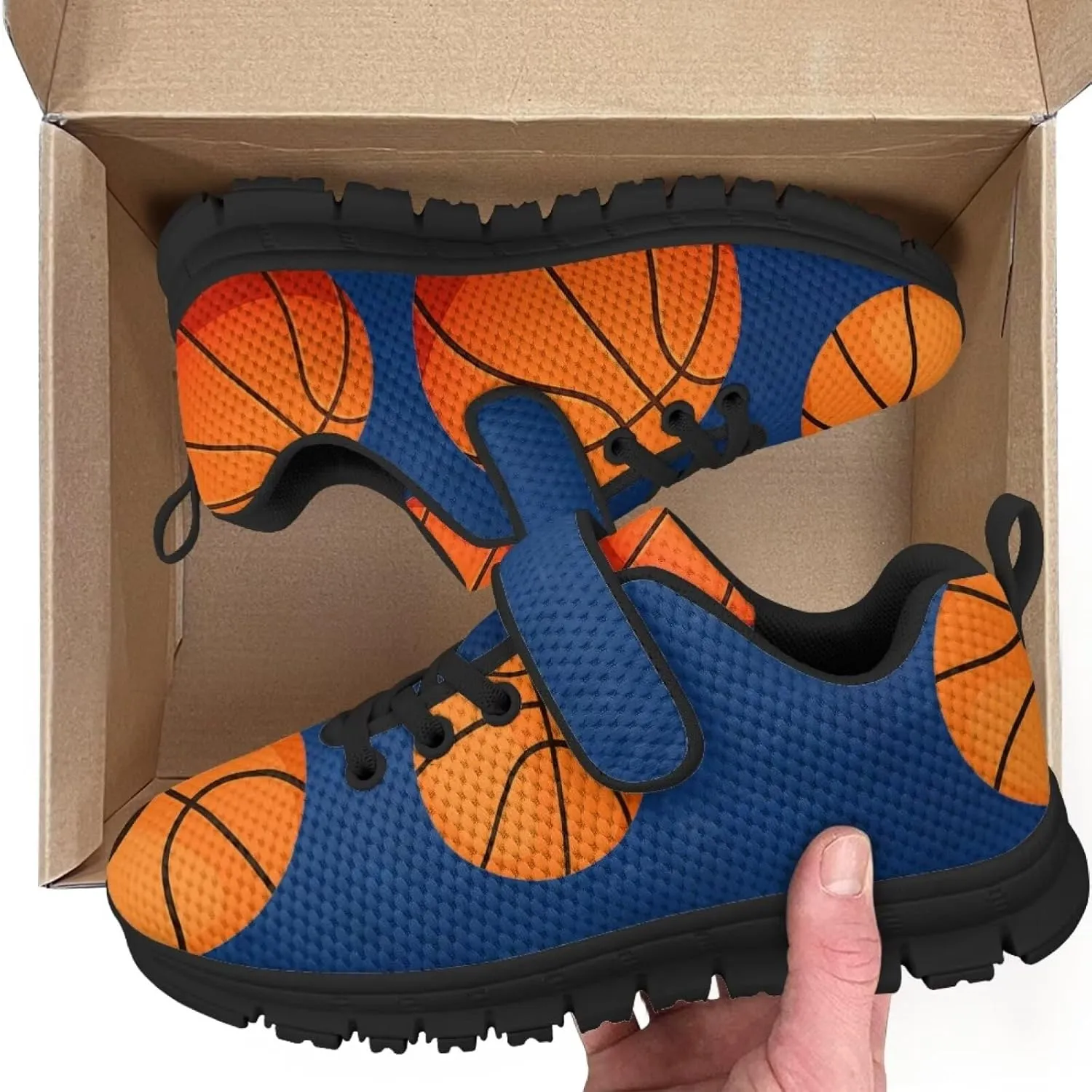 Kids Sneakers Boys Cool Print Running Tennis Shoes Lightweight Breathable Sport Athletic Shoes with One Strap