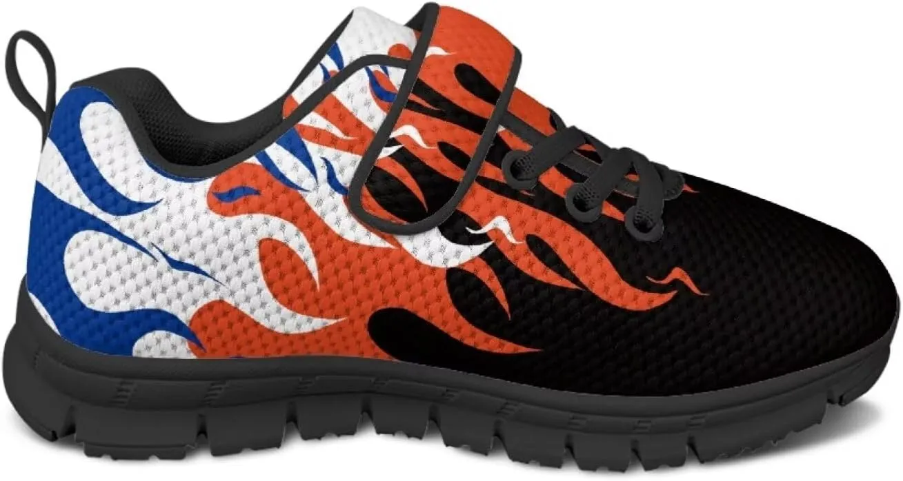 Kids Sneakers Boys Cool Print Running Tennis Shoes Lightweight Breathable Sport Athletic Shoes with One Strap