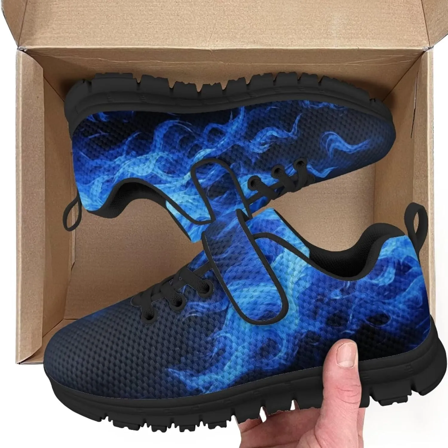 Kids Sneakers Boys Cool Print Running Tennis Shoes Lightweight Breathable Sport Athletic Shoes with One Strap
