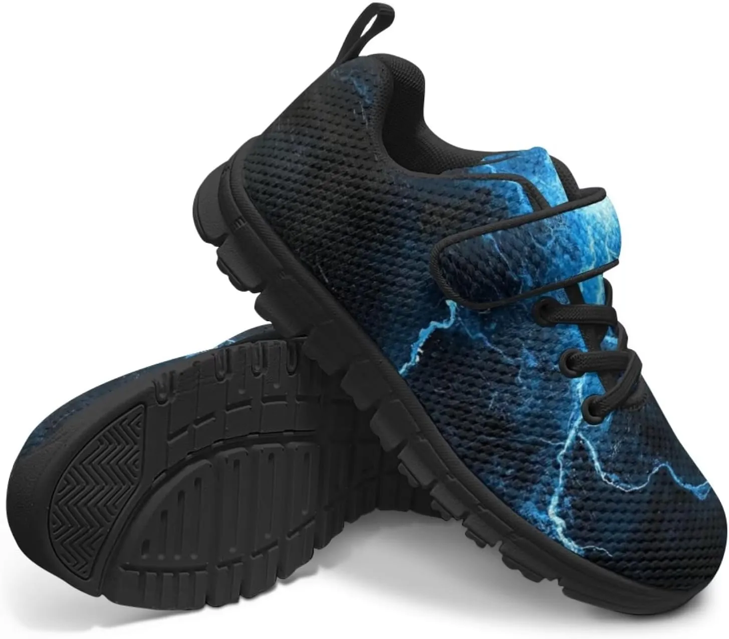 Kids Sneakers Boys Cool Print Running Tennis Shoes Lightweight Breathable Sport Athletic Shoes with One Strap
