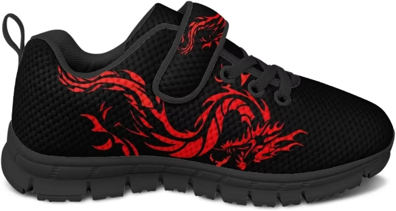 Kids Sneakers Boys Cool Print Running Tennis Shoes Lightweight Breathable Sport Athletic Shoes with One Strap