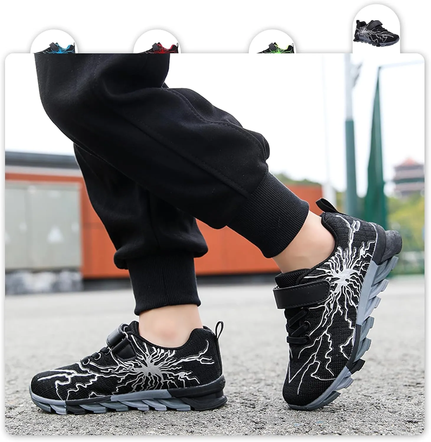 Kids Sneakers for Boys Girls Cool Pattern Athletic Running Tennis Shoes for Little Kid Big Kid