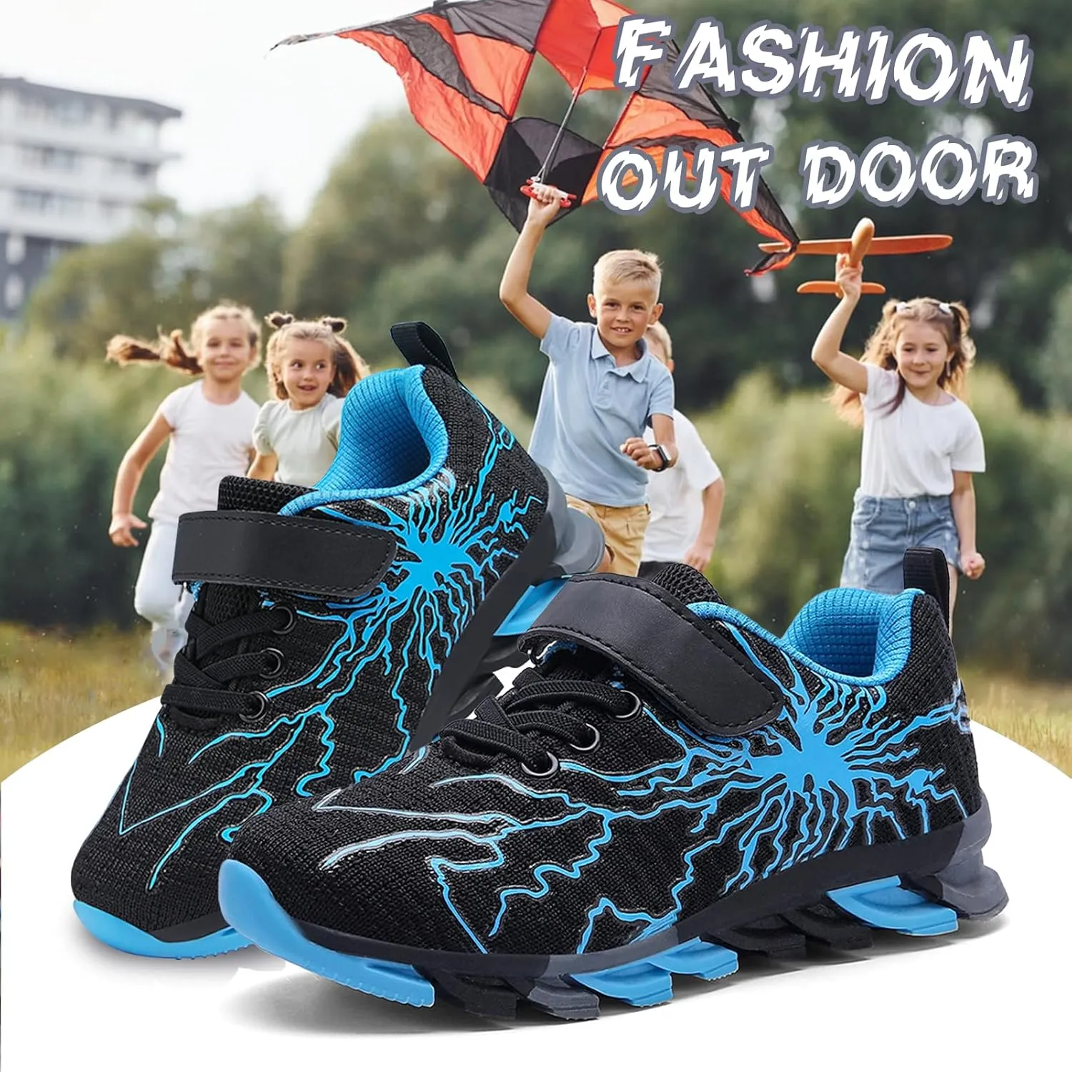 Kids Sneakers for Boys Girls Cool Pattern Athletic Running Tennis Shoes for Little Kid Big Kid