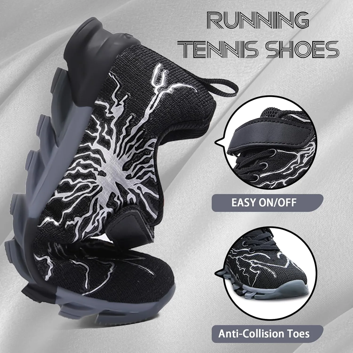Kids Sneakers for Boys Girls Cool Pattern Athletic Running Tennis Shoes for Little Kid Big Kid