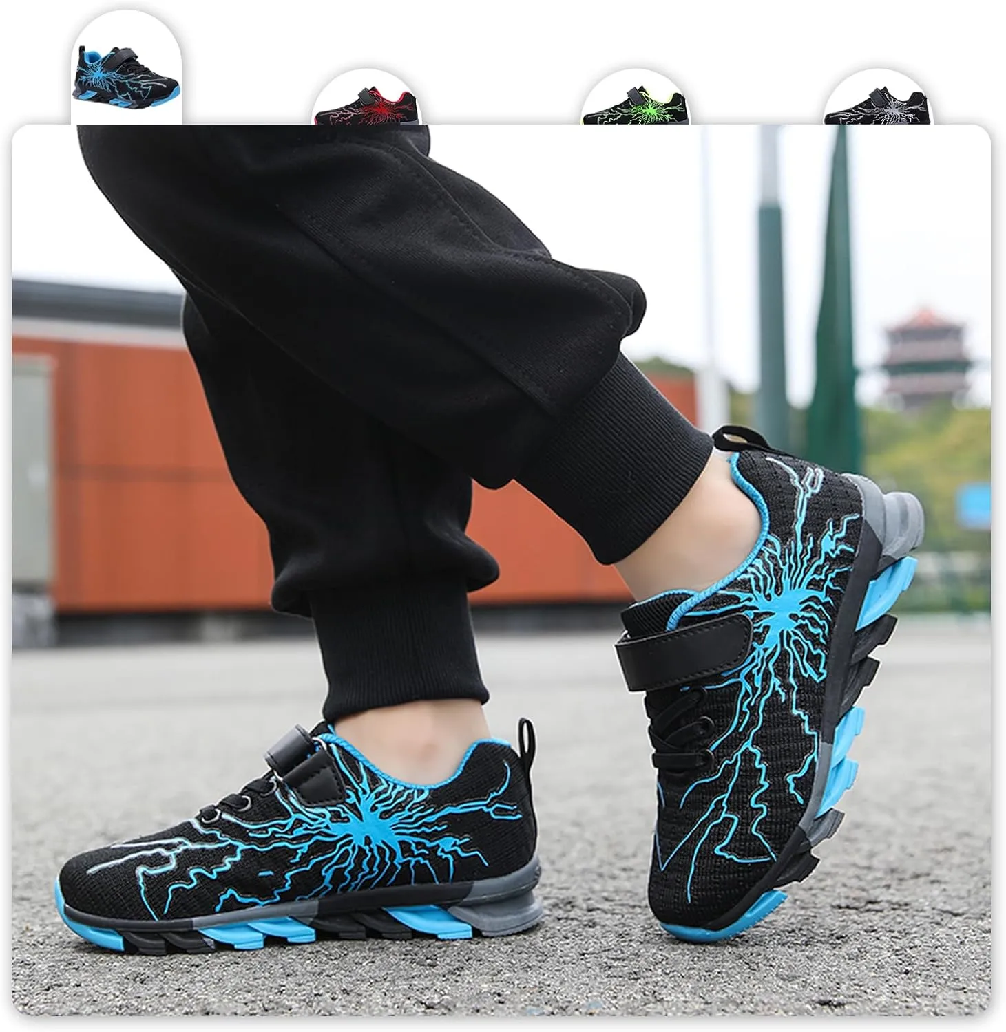 Kids Sneakers for Boys Girls Cool Pattern Athletic Running Tennis Shoes for Little Kid Big Kid
