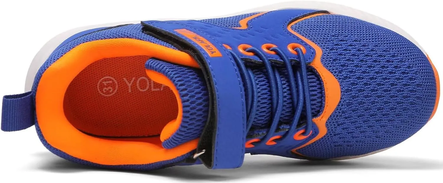 Kids Sneakers for Boys Girls Running Tennis Shoes Non-Slip Hiking Walking Shoes Lightweight Breathable Sport Athletic