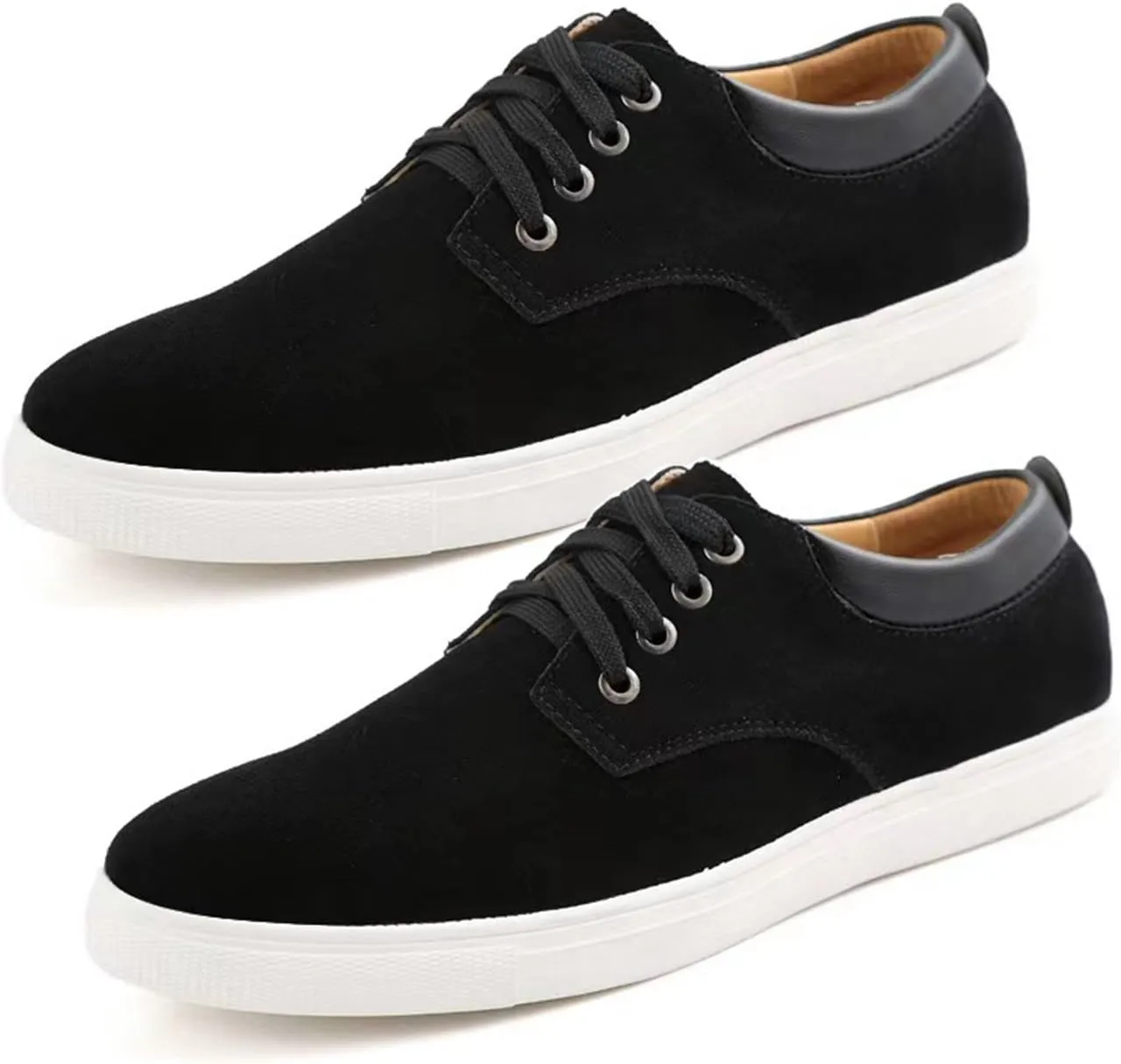 KtEli Men's Sneakers Lace-Up Lightweight Casual Walking Shoes，Mens Canvas Shoes Classic Men's Canvas Sneakers Low Top Shoes，Lace up Comfortable Skate Casual Shoes (Color : Black, Size : 38)