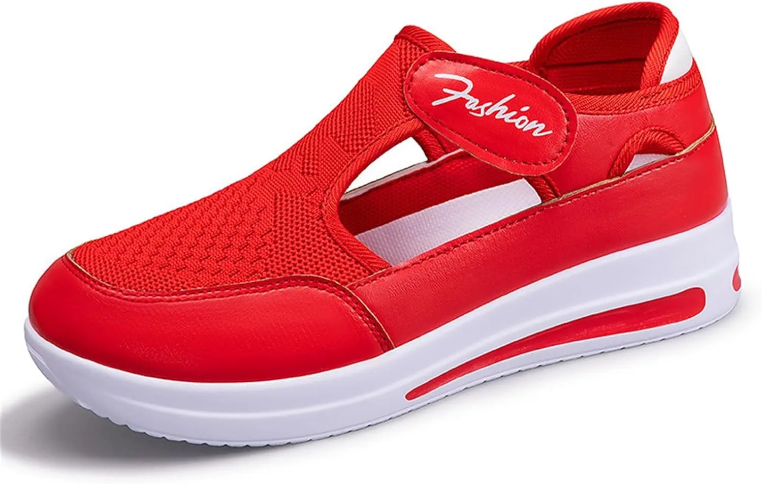 Ladies Platform Sneakers Slip on No Lace Breathable Cutout Walking Running Shoes Comfortable Tennis Shoes Non Slip Casual Womens Outdoor Sport Sneakers