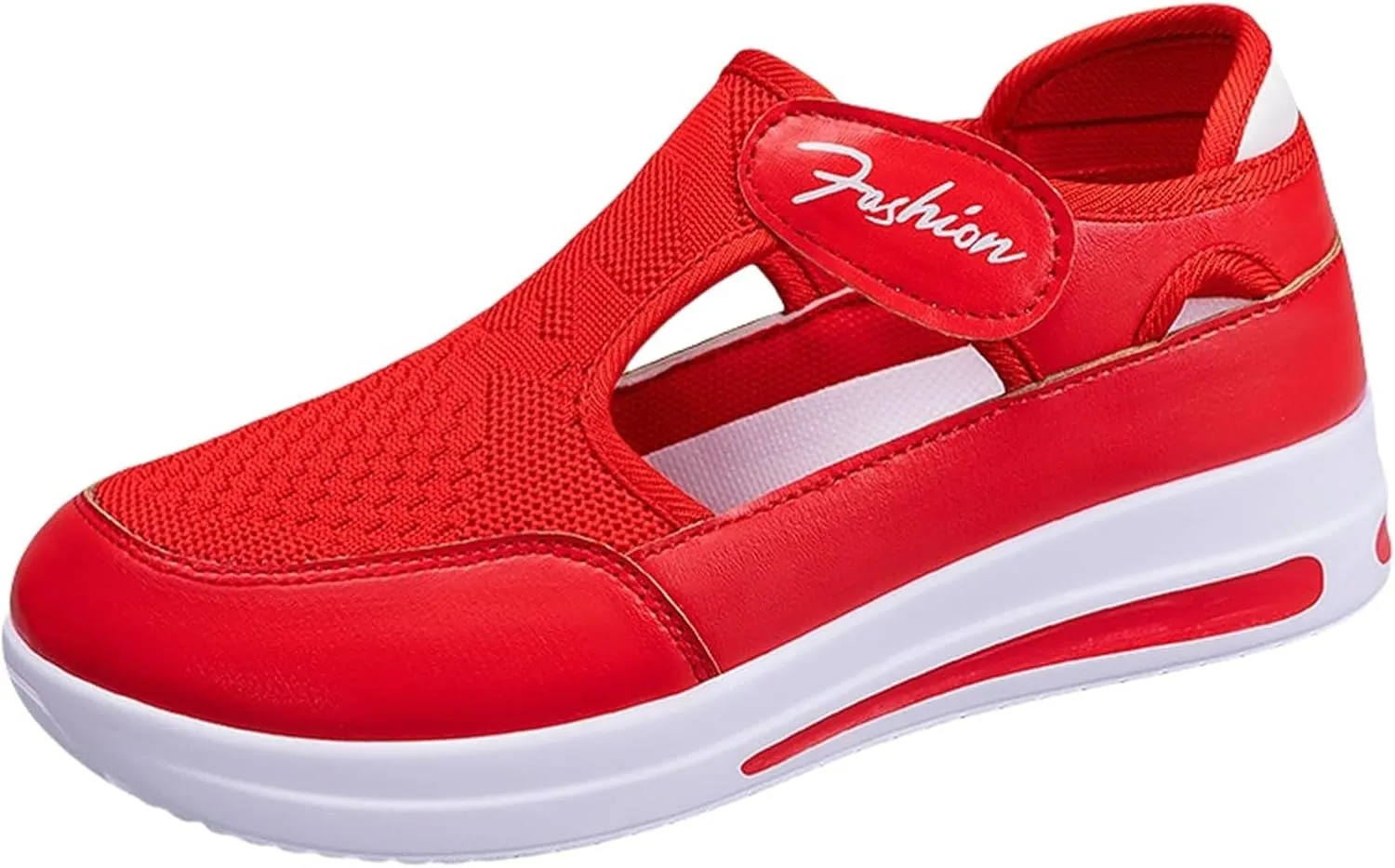 Ladies Platform Sneakers Slip on No Lace Breathable Cutout Walking Running Shoes Comfortable Tennis Shoes Non Slip Casual Womens Outdoor Sport Sneakers
