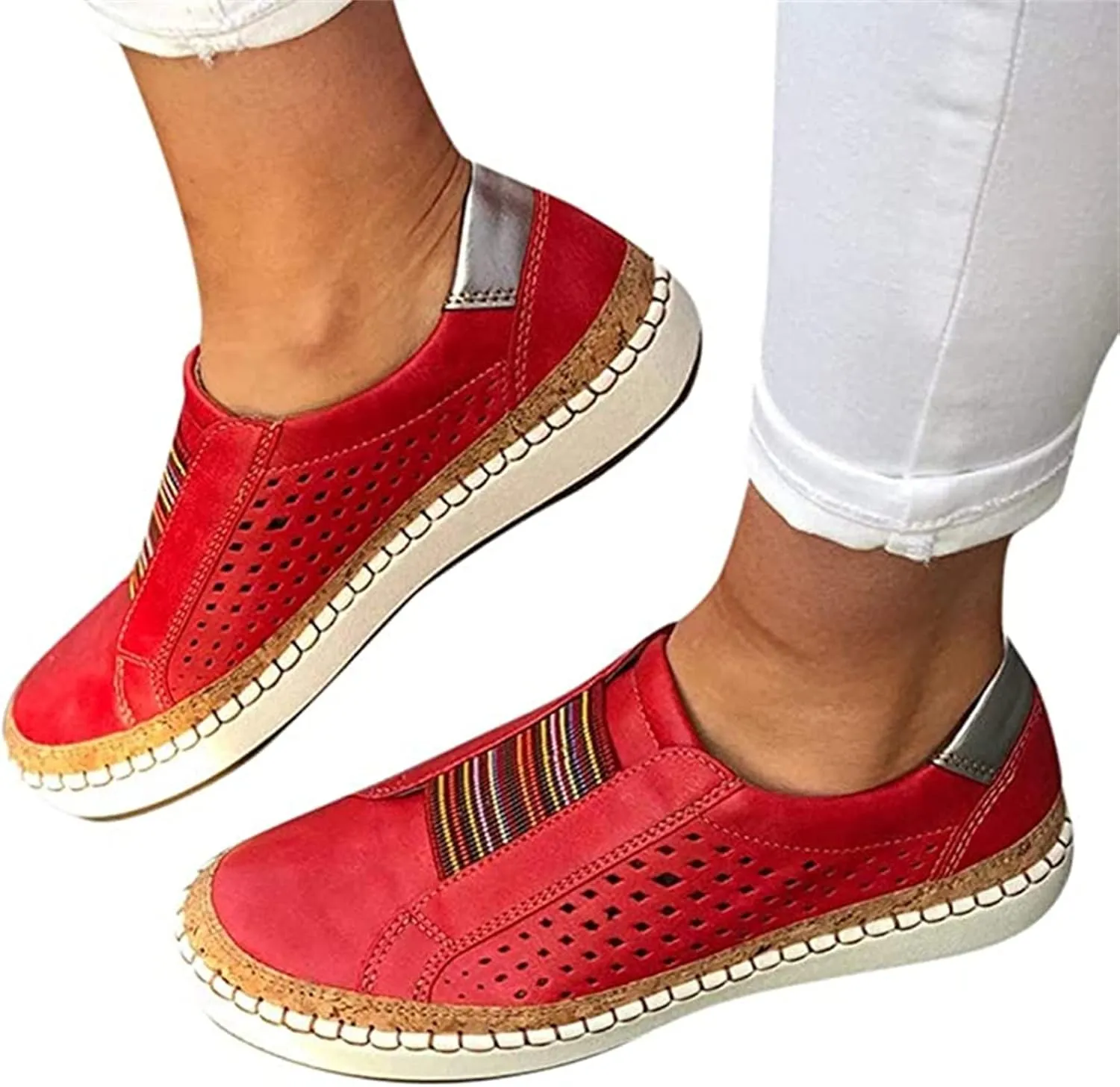 Ladmiple Shoes For Women Sneakers Trendy Canvas Shoes Casual Slip On Fashion Walking Shoes Dressy Summer Flats Loafers