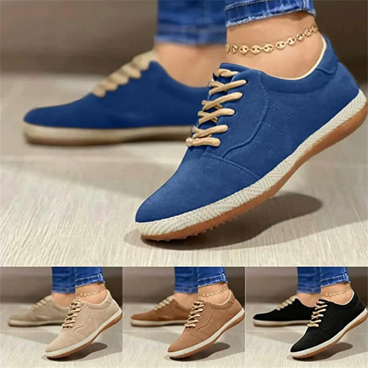 Lausiuoe Shoes For Women Dressy Flats Canvas Loafers Low Top Fashion Comfortable Classic Casual Soft Walking Slip On Sneakers