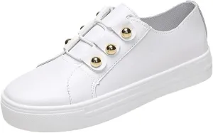 Lausiuoe Sneakers For Women Slip On Memory Foam Women's Slip on Canvas Shoes Low Top Sneakers Non Slip Fashion Casual Fall Classic Lightweight Soft Comfort Breathable Walking Flat Loafers