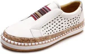 Lausiuoe Sneakers For Women Walking Shoes Wide Width Low Top Leather Sneakers Casual Fashion Comfortable Flat Loafers
