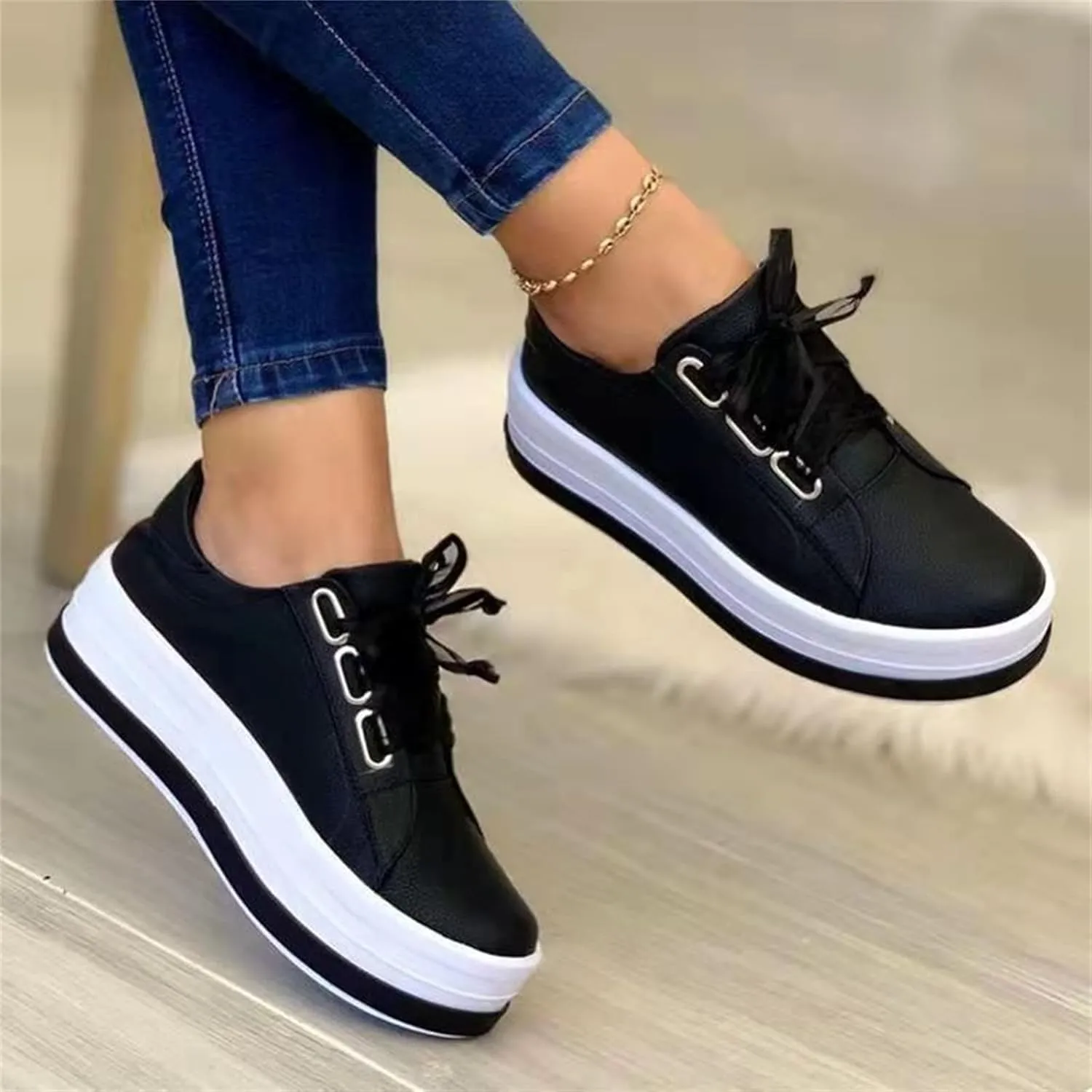 Lausiuoe Sneakers For Women Wide Width Comfortable Low Top Casual Canvas Shoes Fashion Slip On Walking Flat Loafers