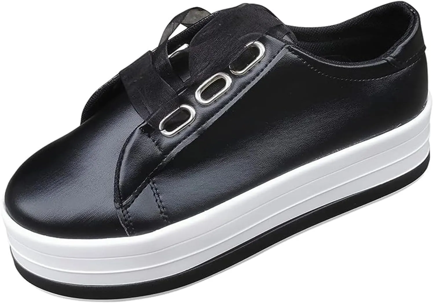 Lausiuoe Sneakers For Women Wide Width Comfortable Low Top Casual Canvas Shoes Fashion Slip On Walking Flat Loafers
