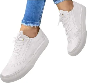 Lausiuoe Women's Fashion Sneakers Orange Womens Low Top Canvas Sneakers Casual Fashion Running Lightweight Breathable Comfortable Walking Flat Shoes Loafers