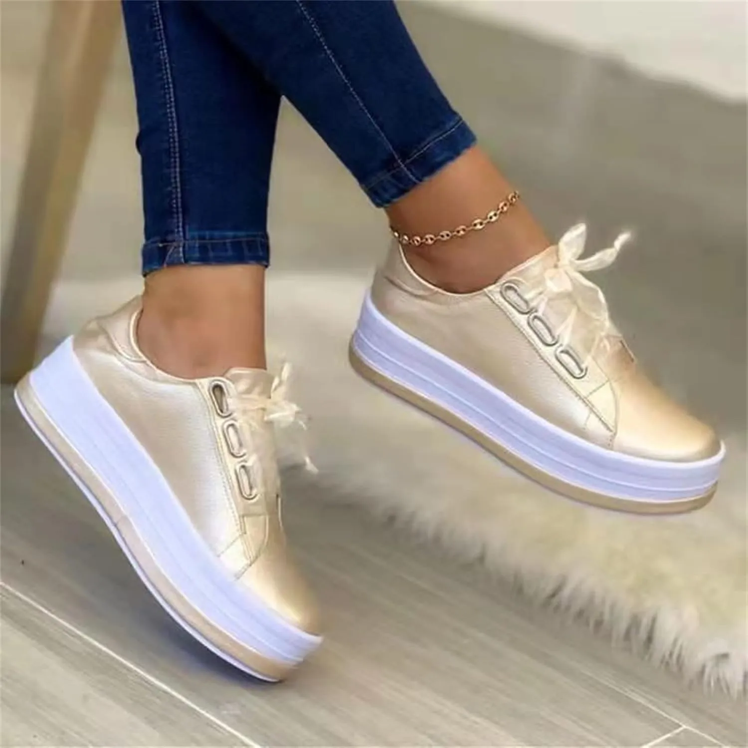 Lausiuoe Women's Fashion Sneakers Slip On Low Top Classic Casual Shoes Lightweight Soft Comfort Walking Flat Loafers