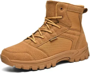 LEADER SHOW Men's Classic Desert Military Boots Lace Up Ankle High Top Casual Work Outdoor Hiking Shoes
