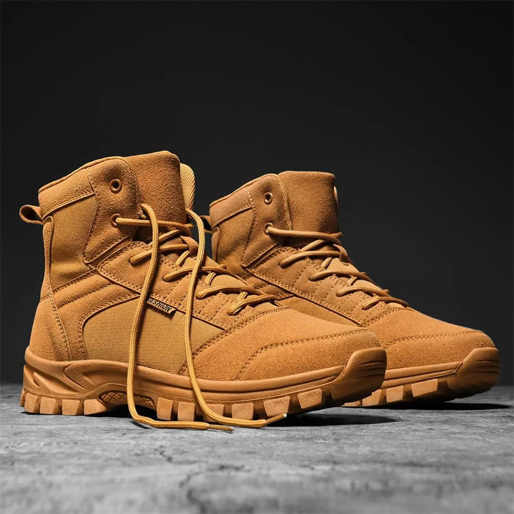 LEADER SHOW Men's Classic Desert Military Boots Lace Up Ankle High Top Casual Work Outdoor Hiking Shoes