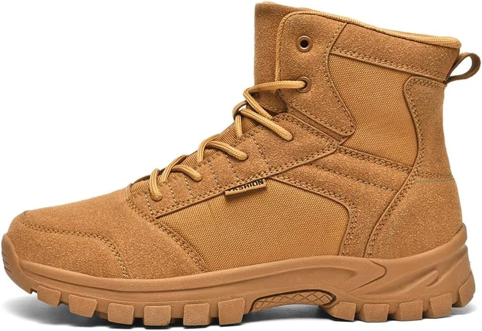 LEADER SHOW Men's Classic Desert Military Boots Lace Up Ankle High Top Casual Work Outdoor Hiking Shoes