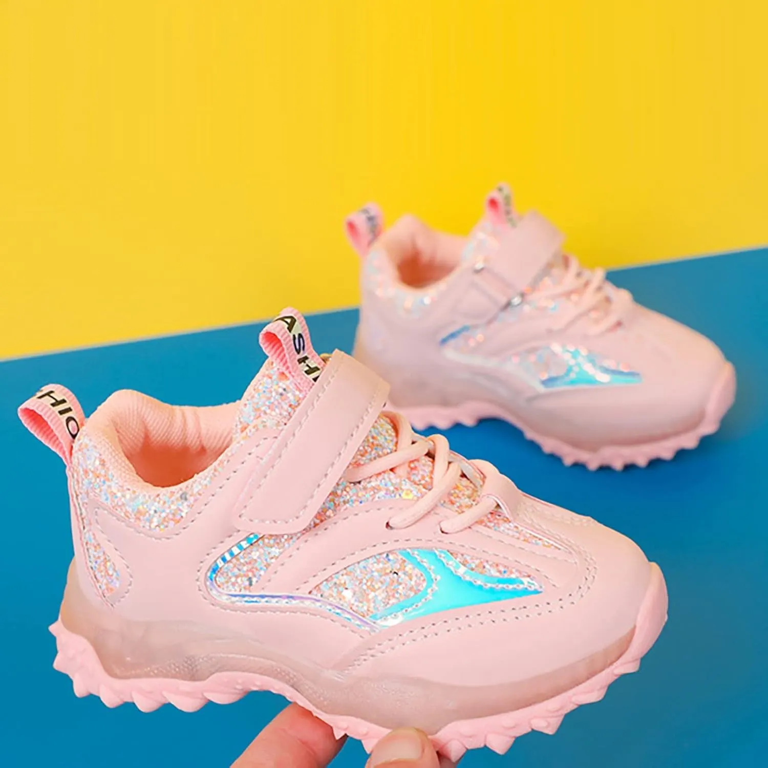 Light Up Non Slip Sneaker for Childrens Boys Girls Kids Soft Sole Breathable Sport Shoes Outdoor Running Cozy Shoes