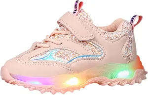 Light Up Non Slip Sneaker for Childrens Boys Girls Kids Soft Sole Breathable Sport Shoes Outdoor Running Cozy Shoes