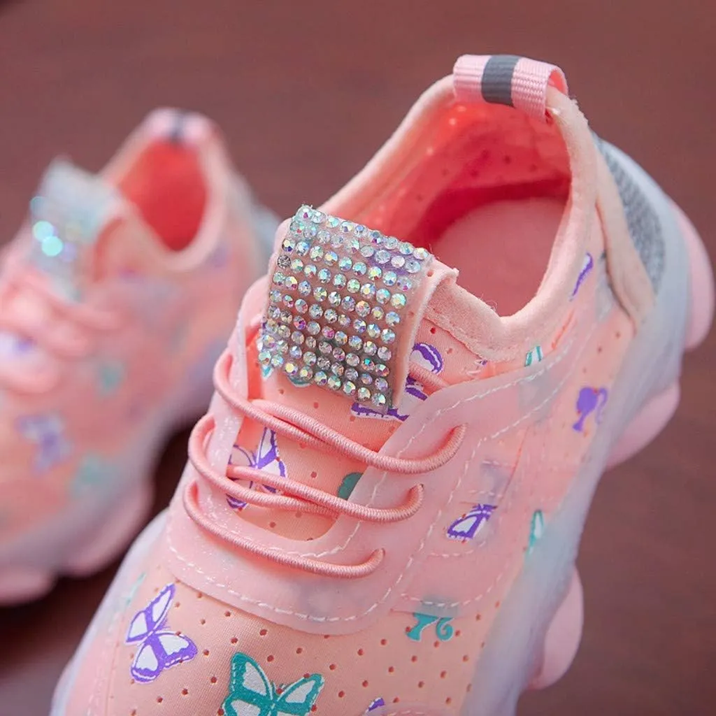 Light Up Shoes Boys Girls Kids Breathable Fashion Anti Slip Flashing Sneaker Athletic Running First Walking Shoes