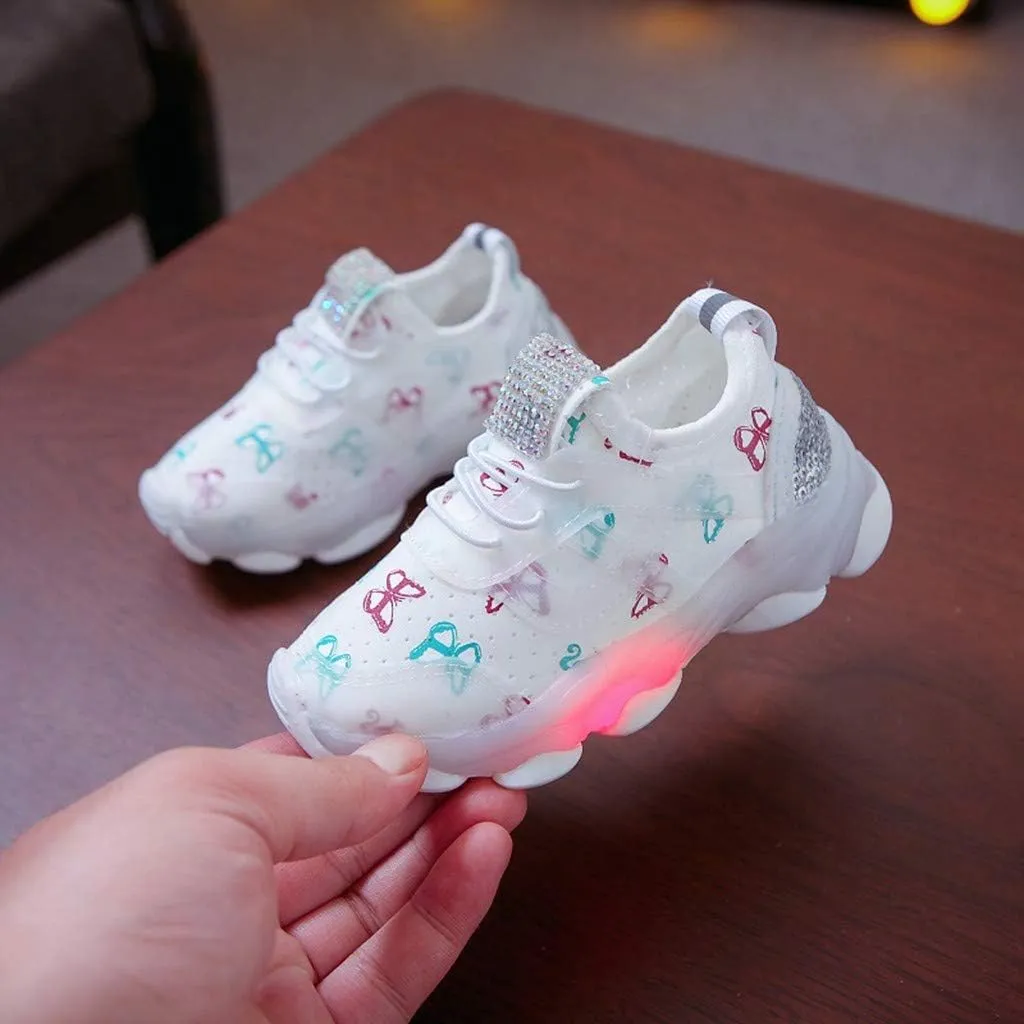 Light Up Shoes Boys Girls Kids Breathable Fashion Anti Slip Flashing Sneaker Athletic Running First Walking Shoes