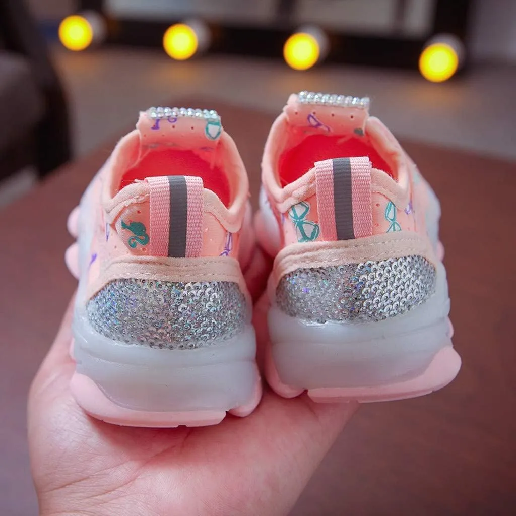 Light Up Shoes Boys Girls Kids Breathable Fashion Anti Slip Flashing Sneaker Athletic Running First Walking Shoes