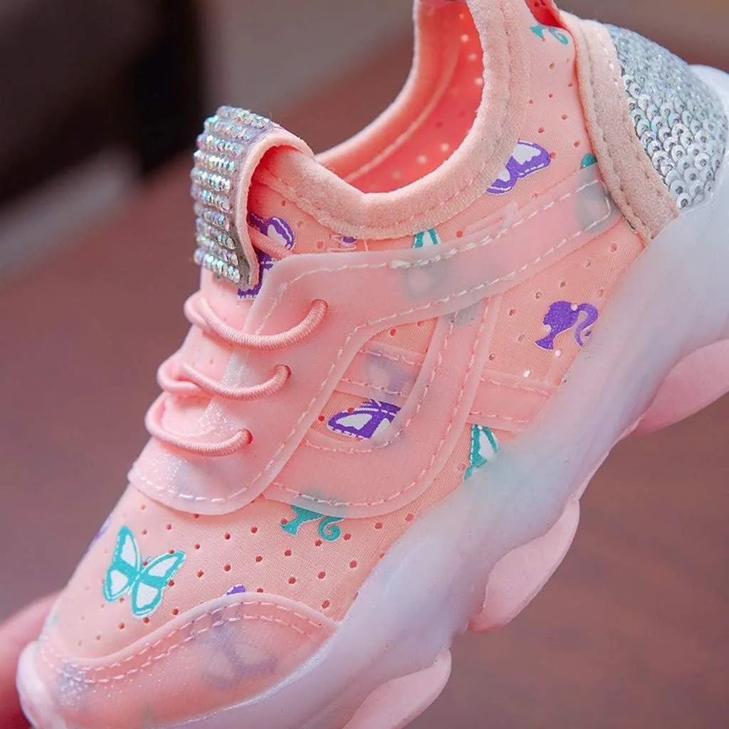 Light Up Shoes Boys Girls Kids Breathable Fashion Anti Slip Flashing Sneaker Athletic Running First Walking Shoes