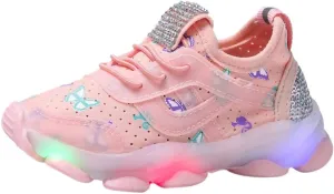 Light Up Shoes Boys Girls Kids Breathable Fashion Anti Slip Flashing Sneaker Athletic Running First Walking Shoes