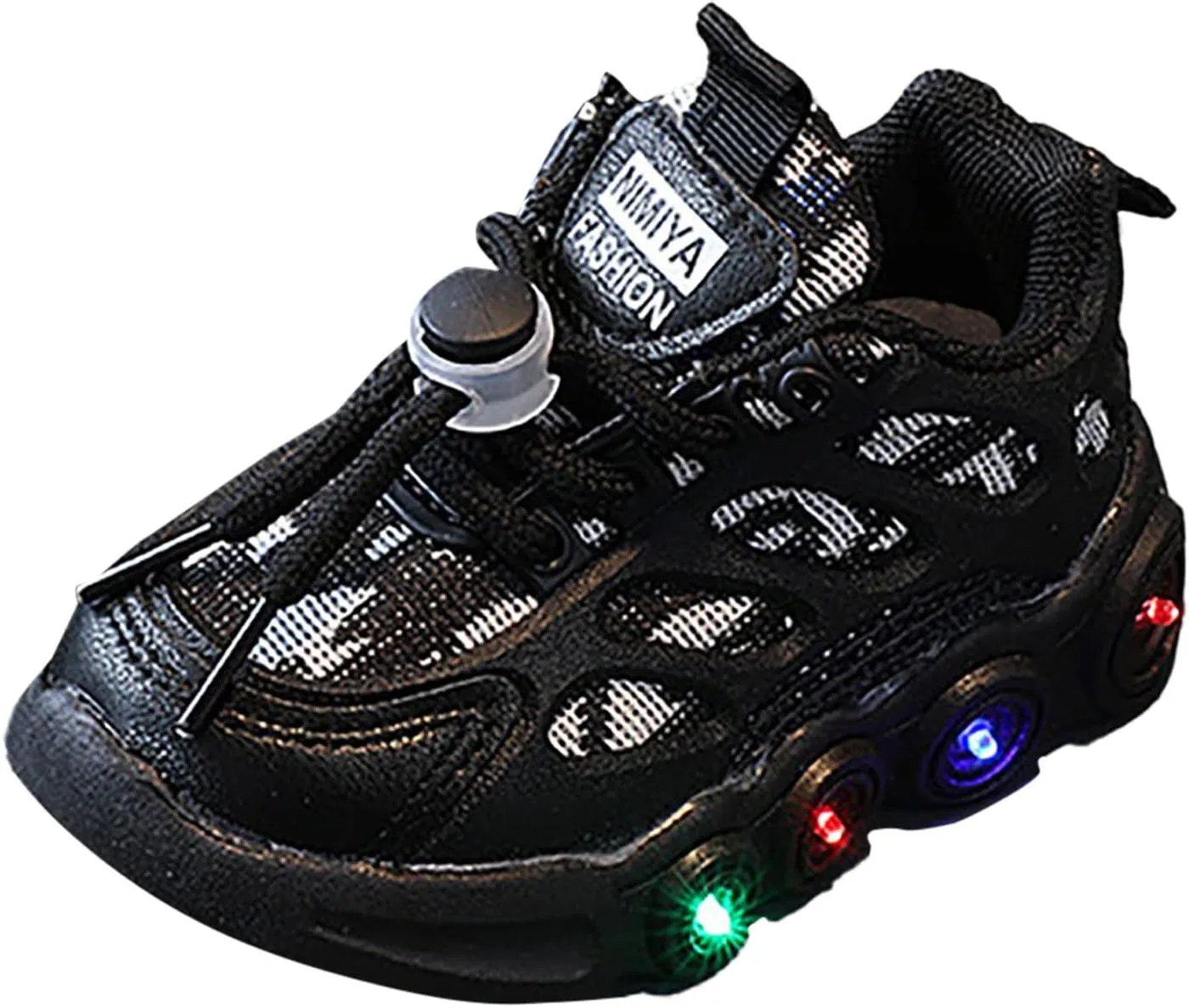 Light Up Shoes for Kids Fashion Adjustable Strap Lace-Up Athletic Sport Walking Sneakers Light up Shoes for Girls Size 2