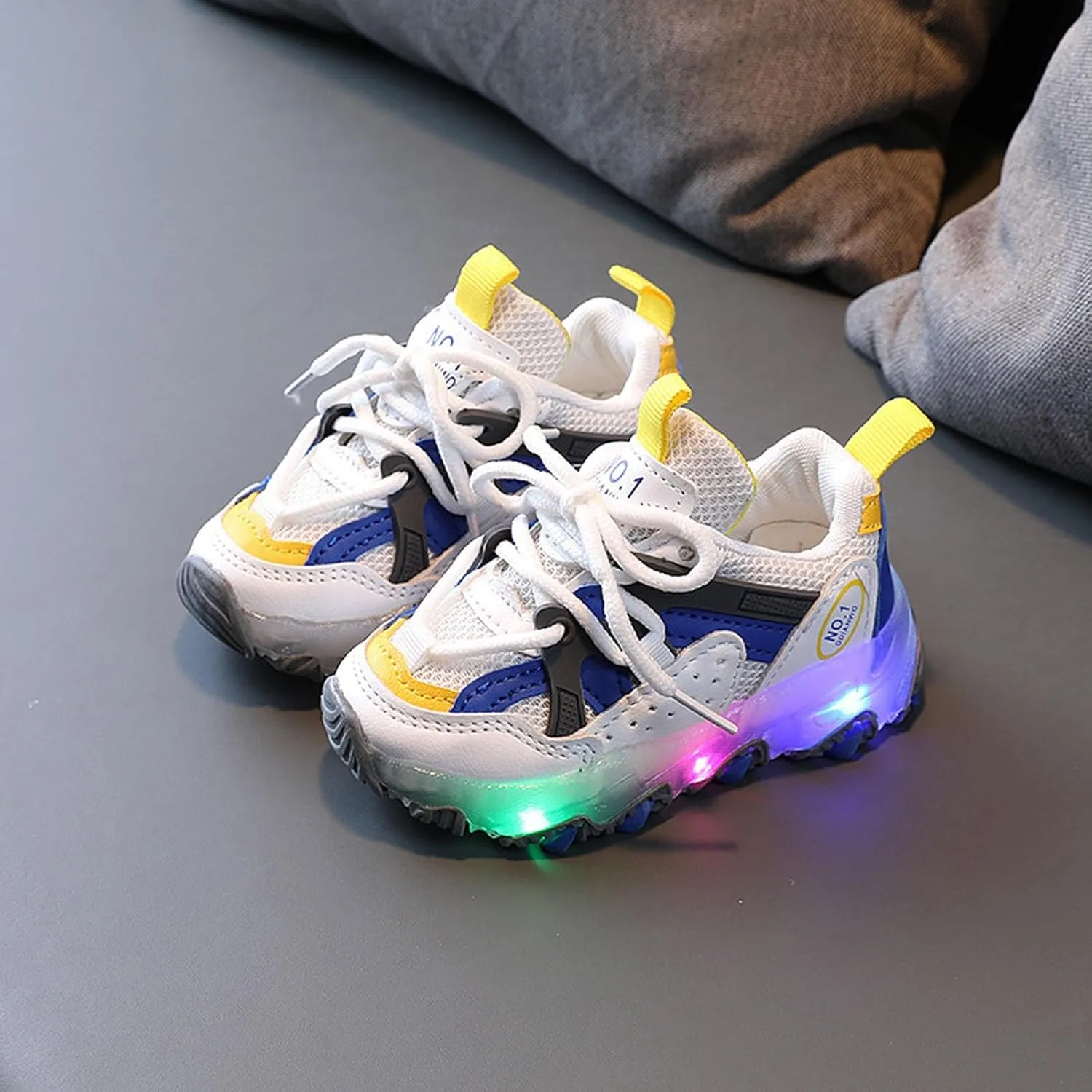 Light Up Shoes Toddler Girls Boys Little Kid Lightweight LED Flashing Glitter Mesh Breathable Girls High Tops Size 12