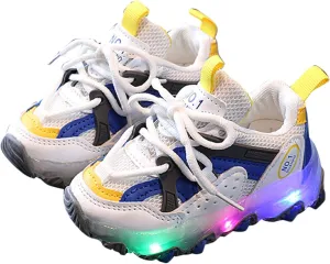 Light Up Shoes Toddler Girls Boys Little Kid Lightweight LED Flashing Glitter Mesh Breathable Girls High Tops Size 12
