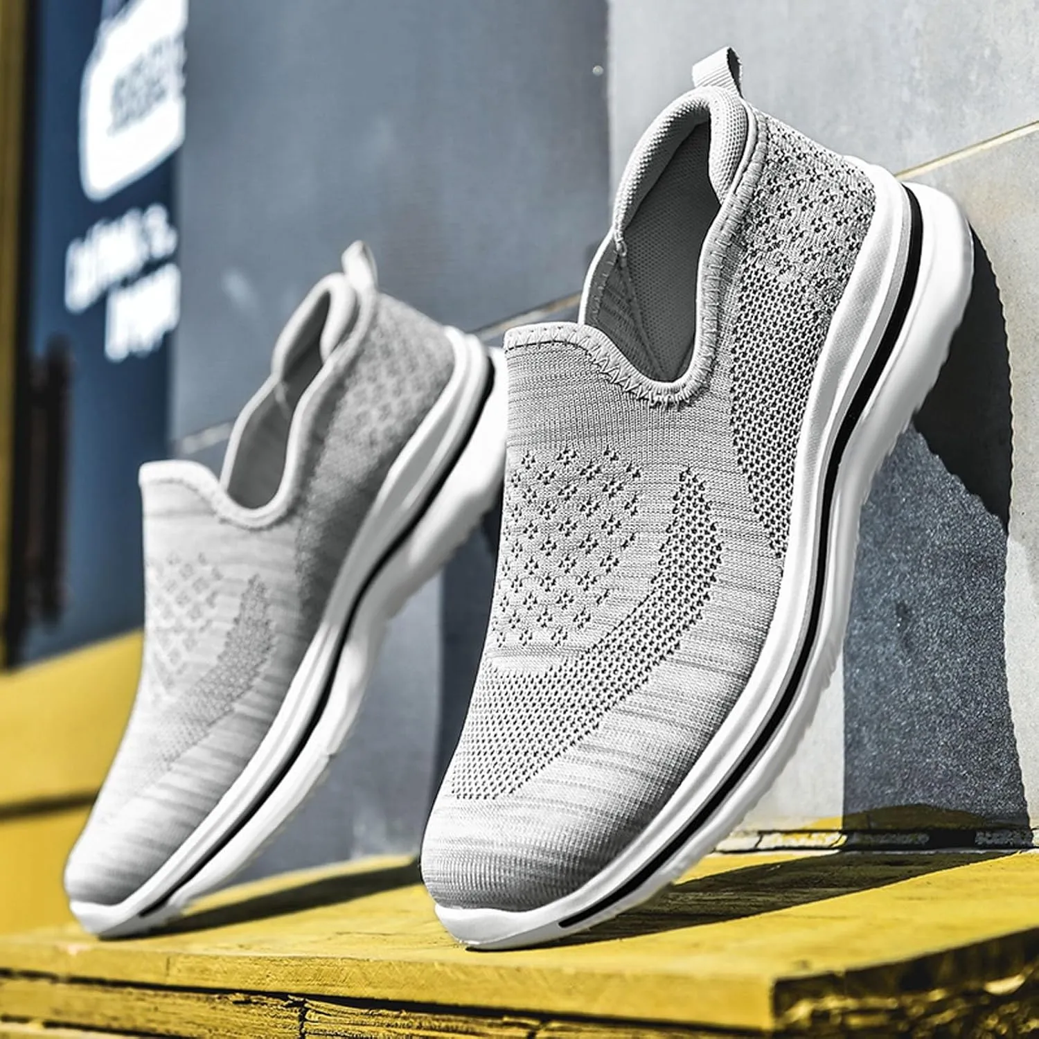 Lightweight Breathable Mesh Men's Shoes, Fashionable Sneakers for Spring/Summer Casual Wear, Ideal for Work and Weekend Outings Casual Socks Shoes Mens with Comfort Sole and Arch Support