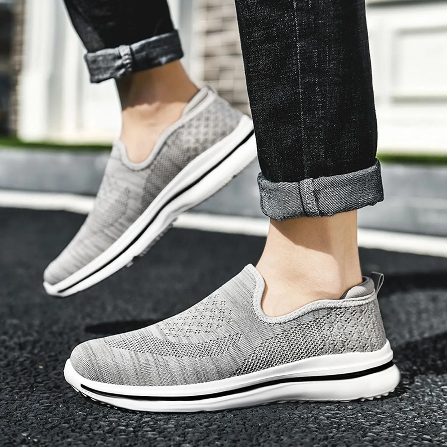 Lightweight Breathable Mesh Men's Shoes, Fashionable Sneakers for Spring/Summer Casual Wear, Ideal for Work and Weekend Outings Casual Socks Shoes Mens with Comfort Sole and Arch Support