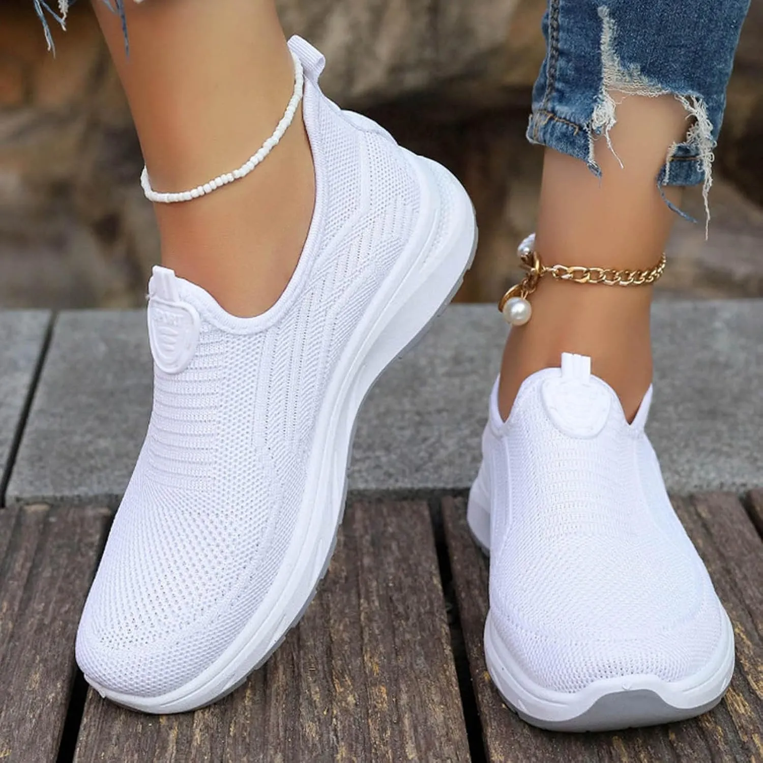 Loafers for Women Casual Women's Comfortable Lightweight Loafers Slip On Sneakers Flat Platform Sandals Women
