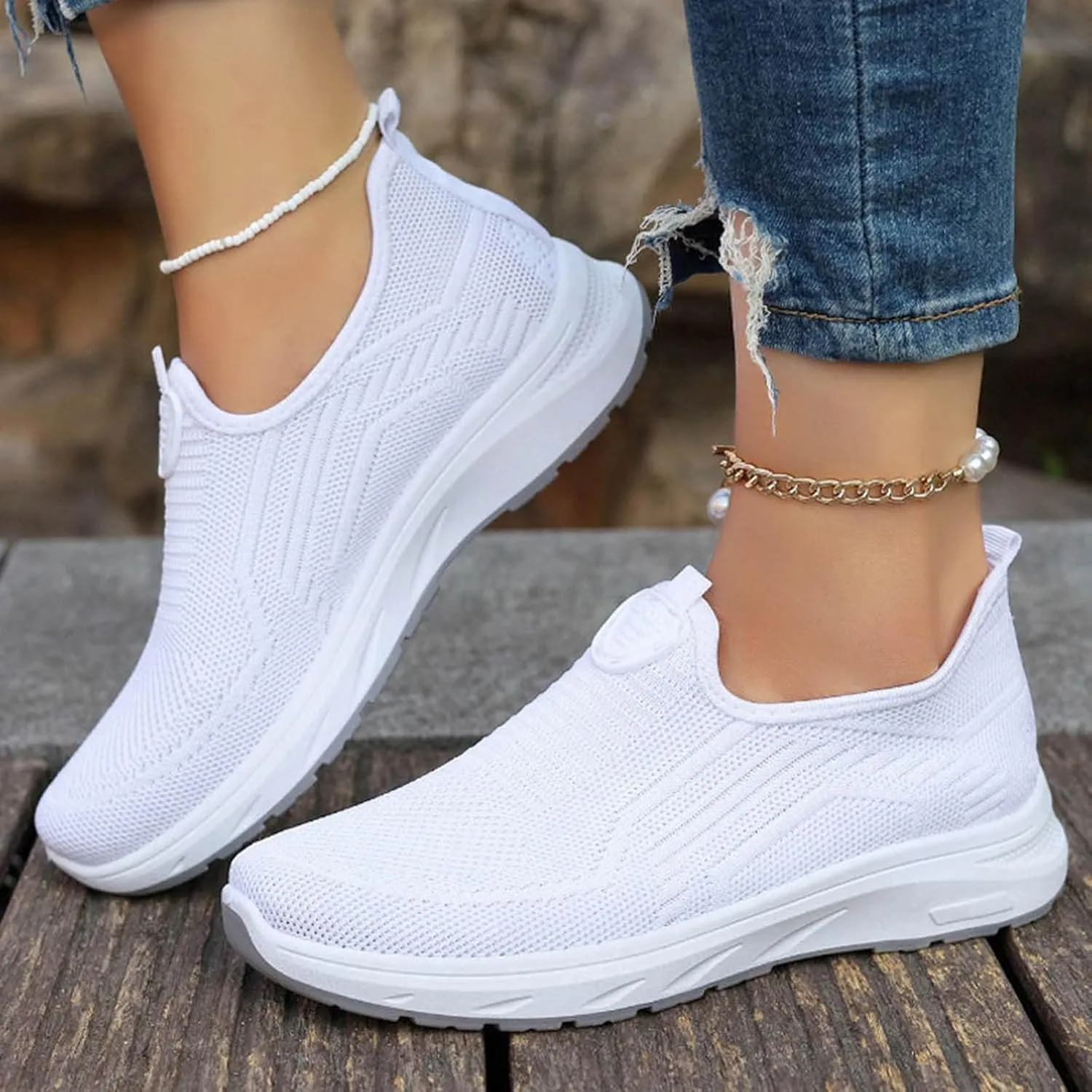 Loafers for Women Casual Women's Comfortable Lightweight Loafers Slip On Sneakers Flat Platform Sandals Women