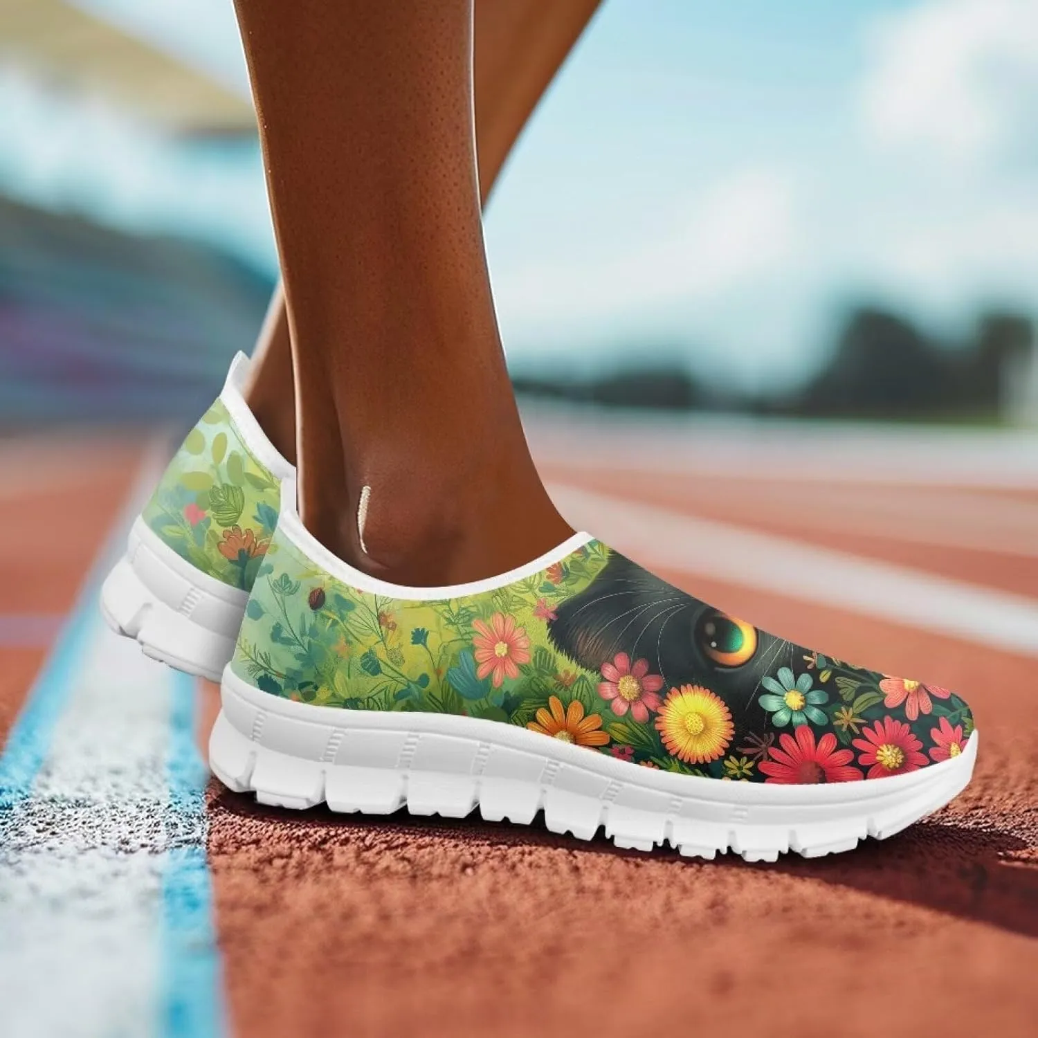 Low-Top Slip Ons Women's Casual Sneakers Non Slip Soft Loafers Comfortable Walking Shoe Fashion Sneakers White Sole Size 5.5-11.5