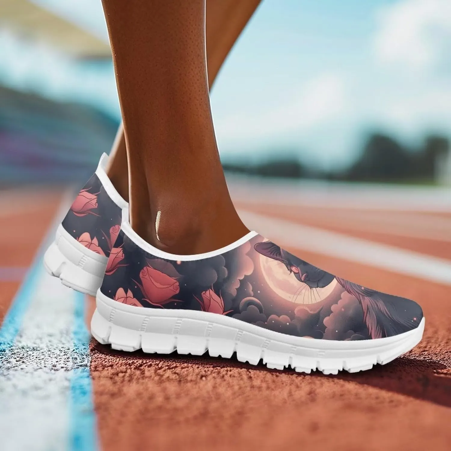 Low-Top Slip Ons Women's Casual Sneakers Non Slip Soft Loafers Comfortable Walking Shoe Fashion Sneakers White Sole Size 5.5-11.5